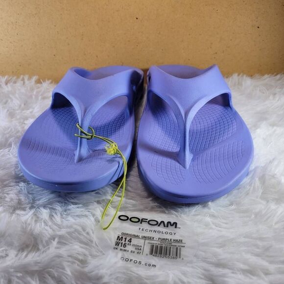 Oofos OOriginal Unisex Purple Haze Flip Flops- Size M14/W16- NWT - Picture 2 of 8